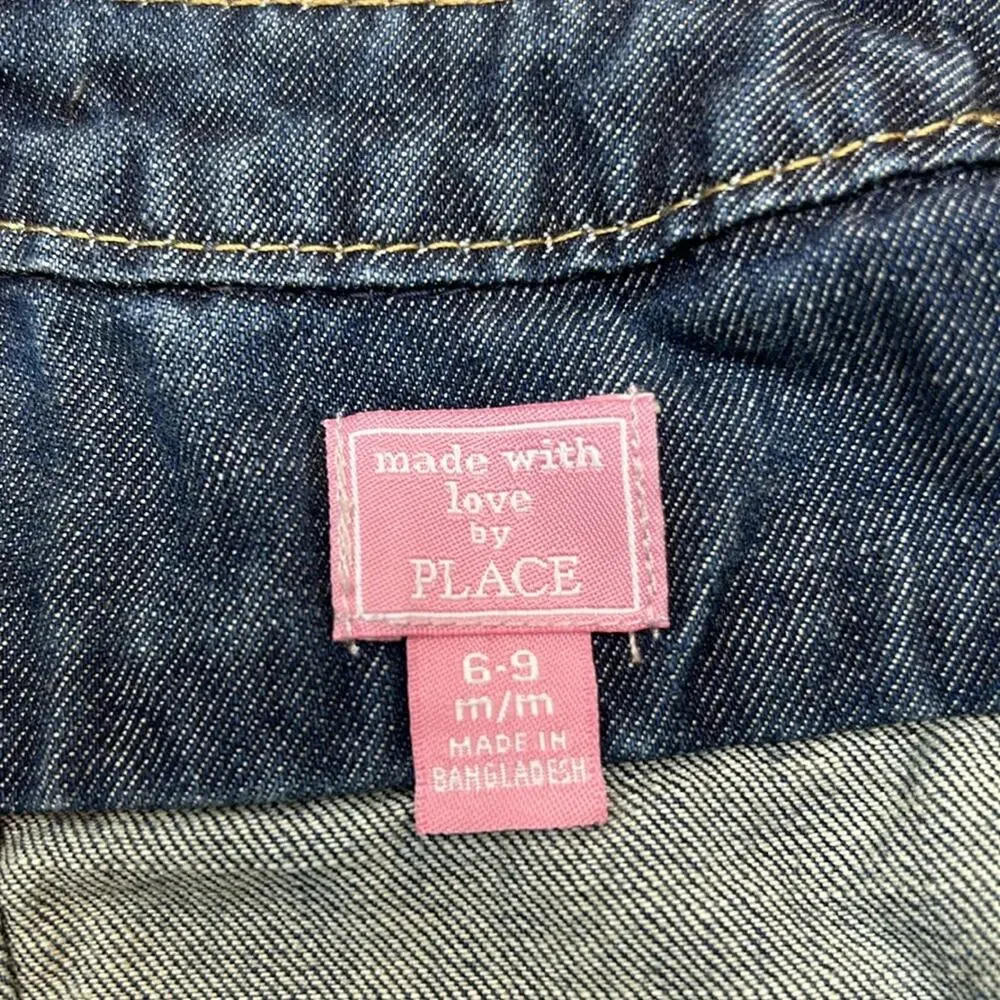 Place Infant Girl Blue Denim Snap Jacket Size 6-9 Months